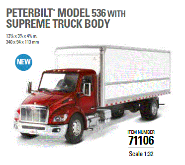 Peterbilt Model 536 with Wabash Supreme 26ft Dry Cargo Van Body - 1:32